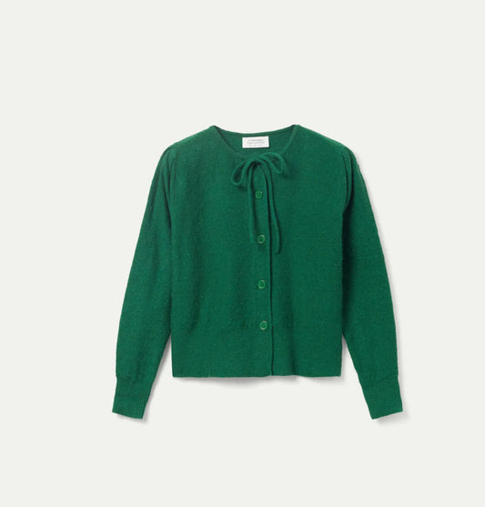 Green Laced Knit Cardigan