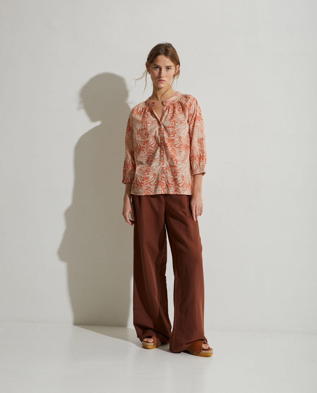 Orange Print Organic-Cotton Shirt