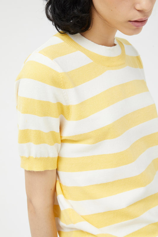 Yellow Stripe Print T-shirt