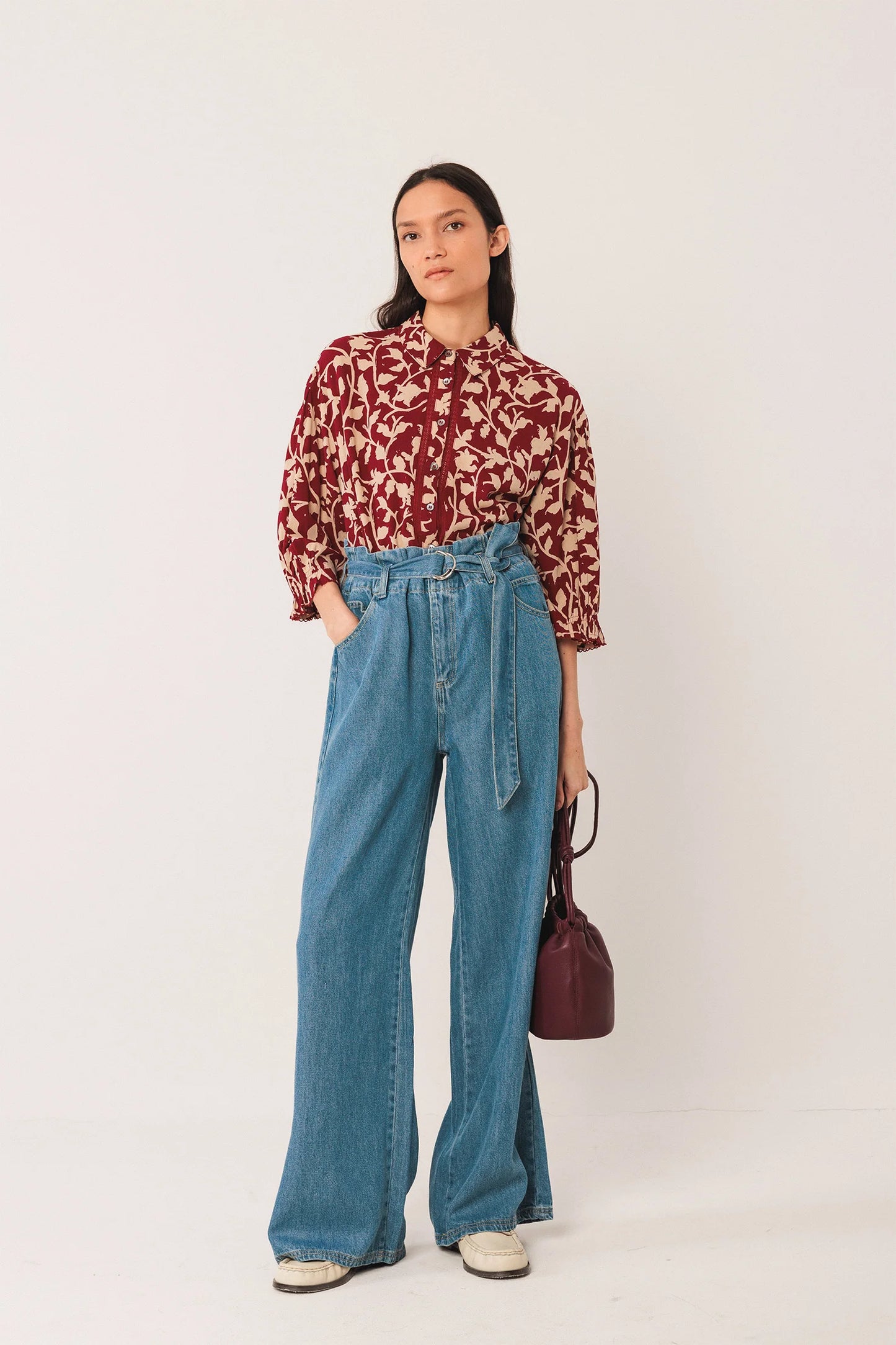 3/4 Sleeve Viscose Shirt