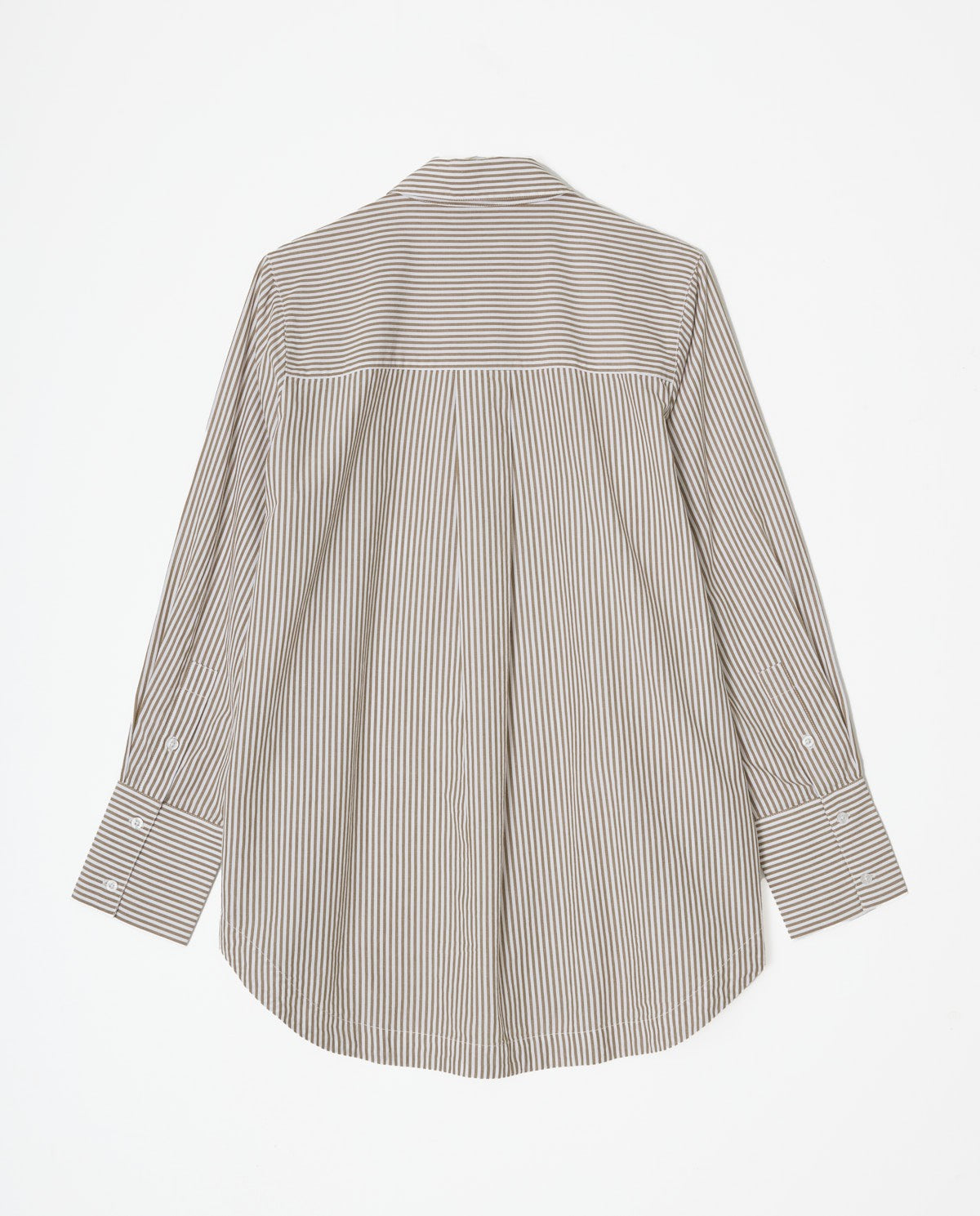 Camel Striped Organic-Cotton Poplin Shirt