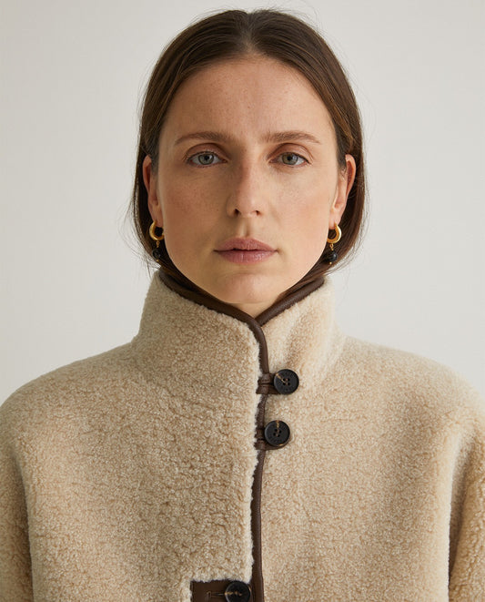 Ecru Shearling Coat