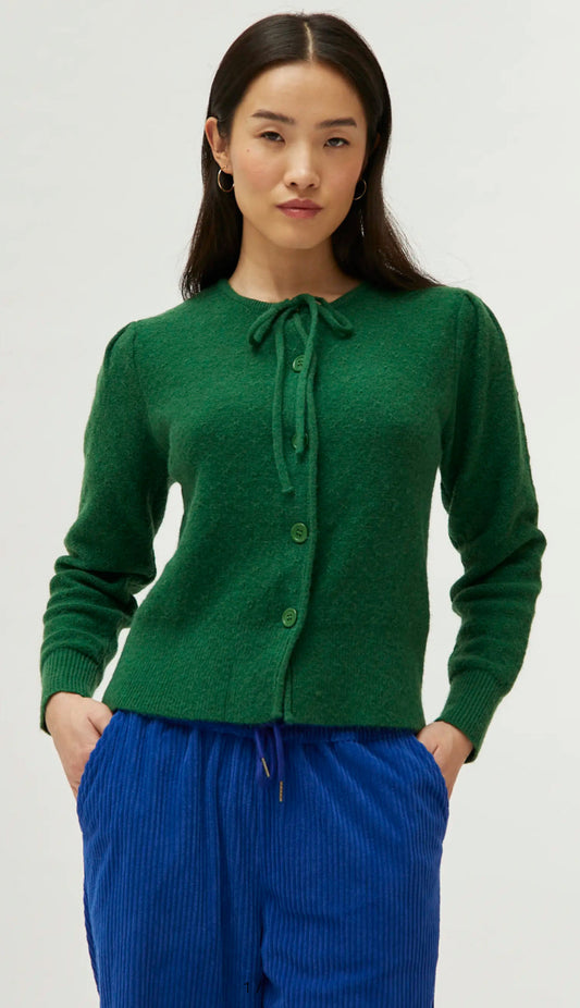 Green Laced Knit Cardigan