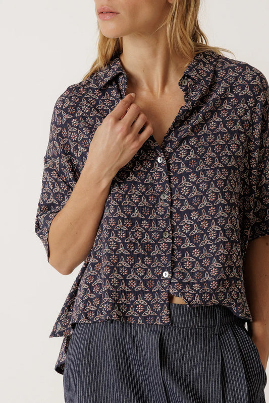 Oversize Block-Print Shirt