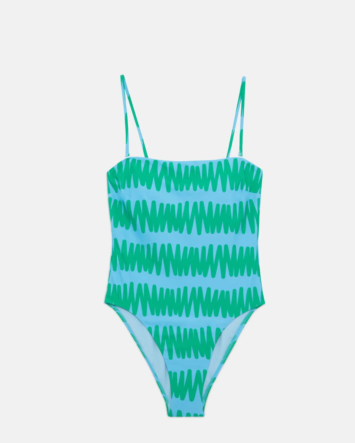 Summer Vibes Striped Straight Neckline Swimsuit