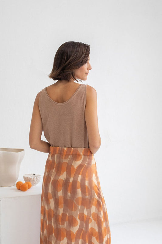 Brown Basieco Strapless Top