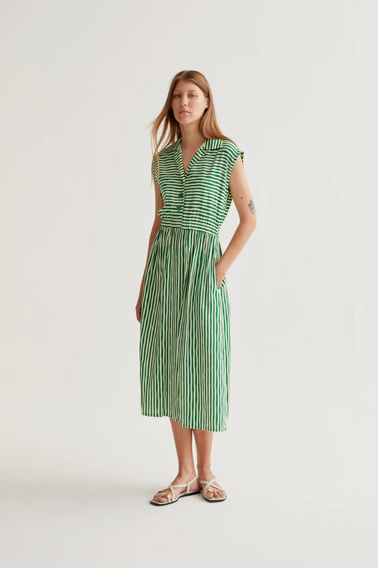 Lavagna Green Printed Midi Dress