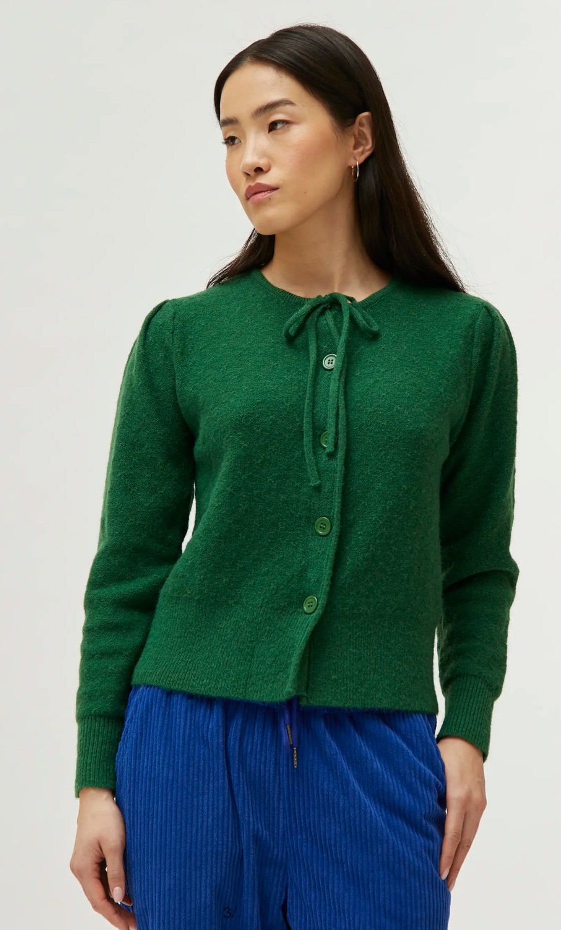 Green Laced Knit Cardigan