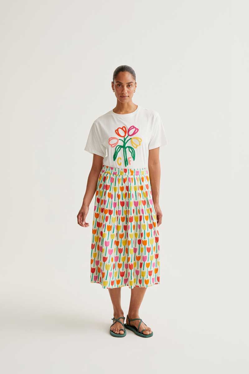 Tulip Embroidery T-Shirt "CF"