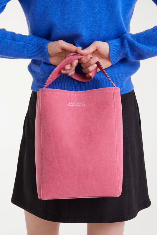 Pink Suede Shoulder Bag