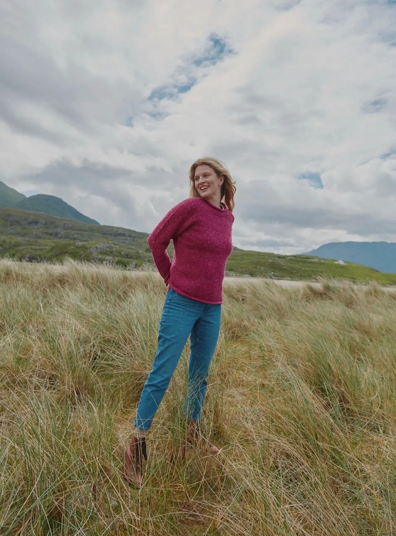 Aran Brackloon Ladies Tweed Roll Neck Sweater