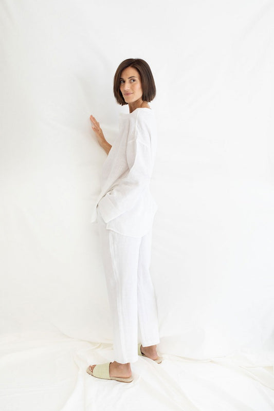White Dogoda Linen Shirt