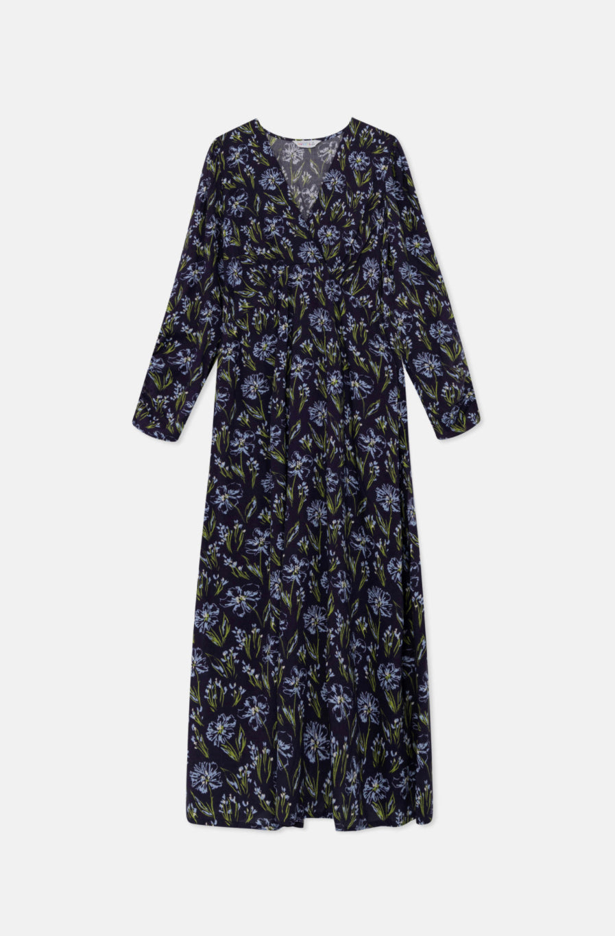 Midi dress with blue floral print
