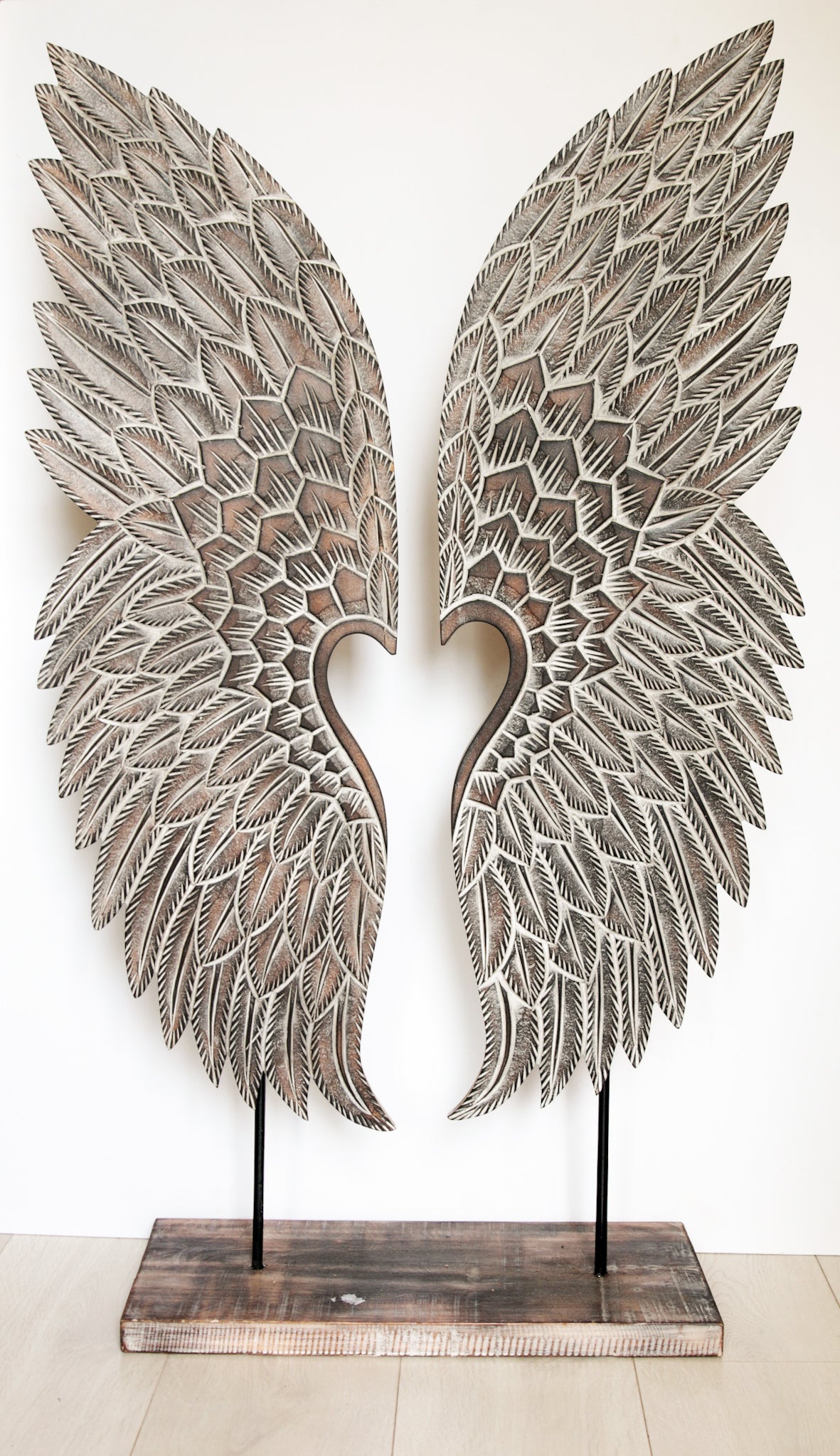WOODEN WINGS ON STAND