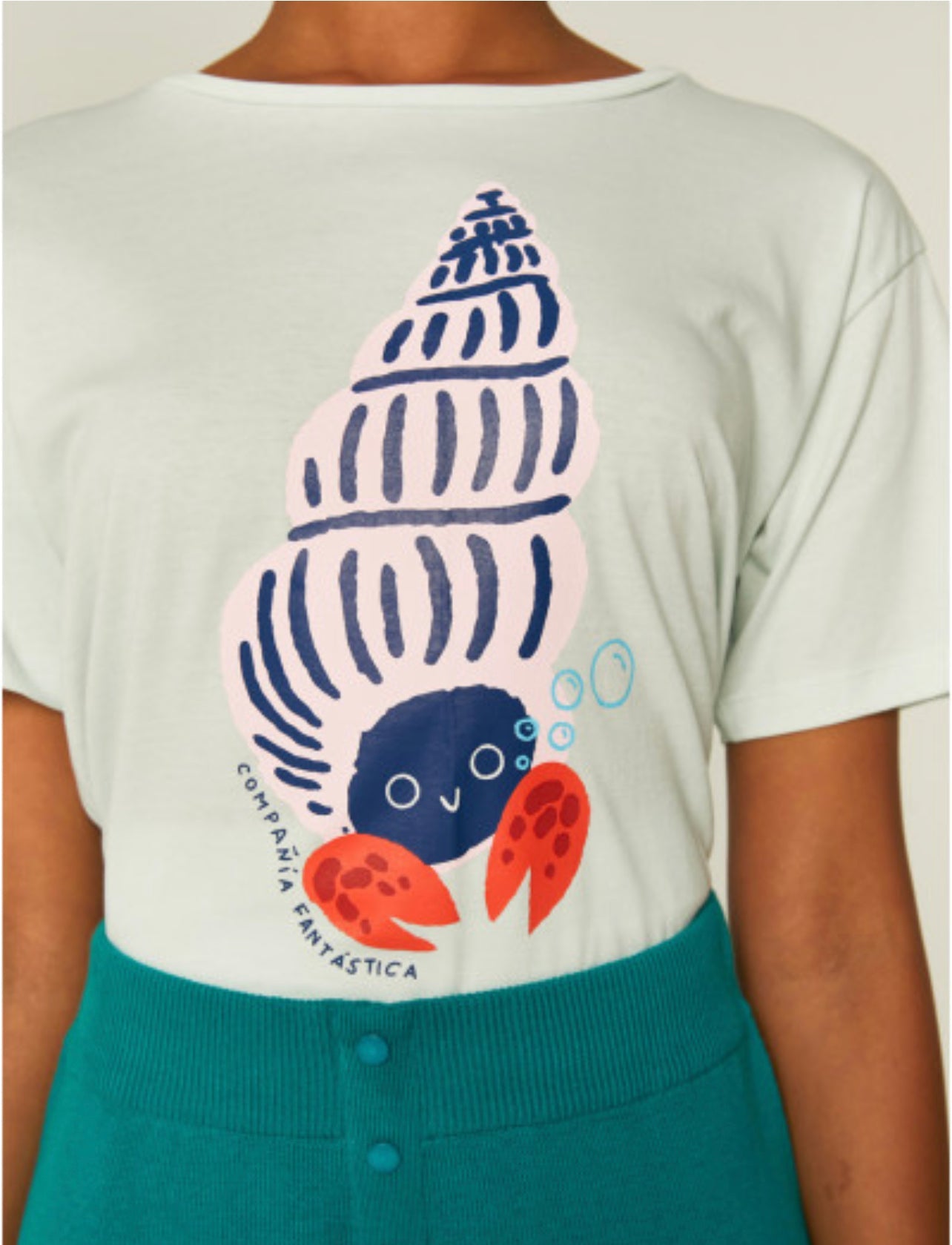 Sea Shell Print Short-Sleeved T-Shirt