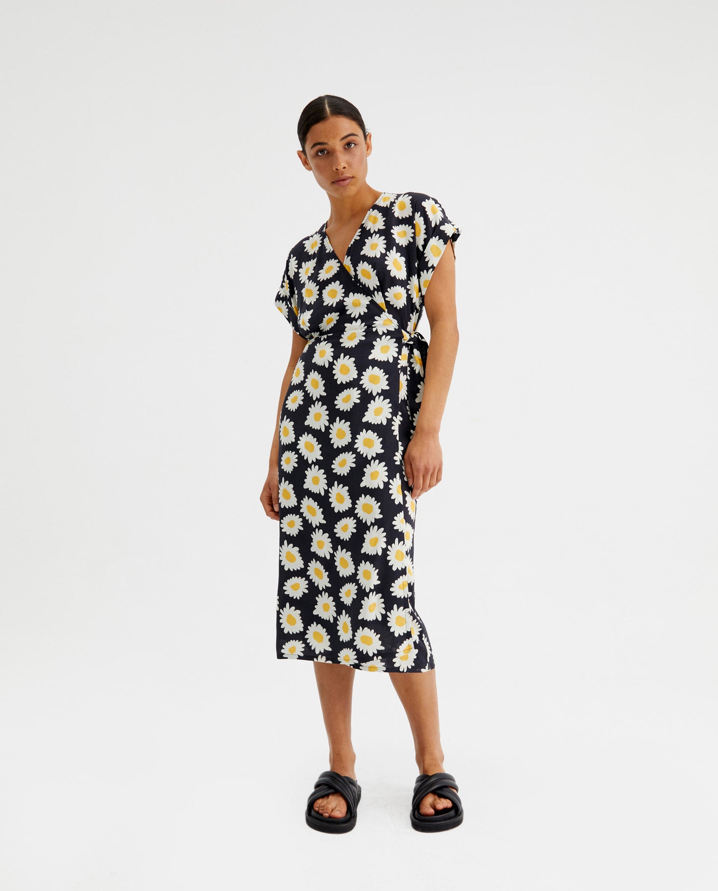 Daisy Print Midi Dress