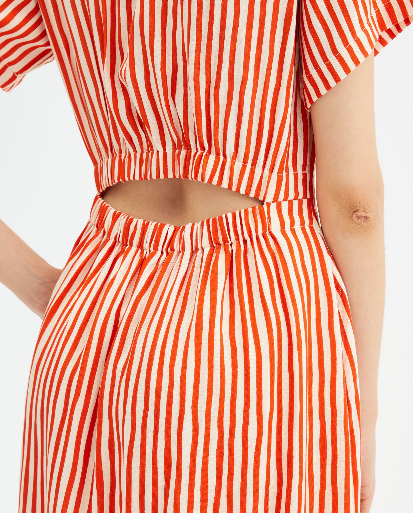 Stripe Print Midi Dress